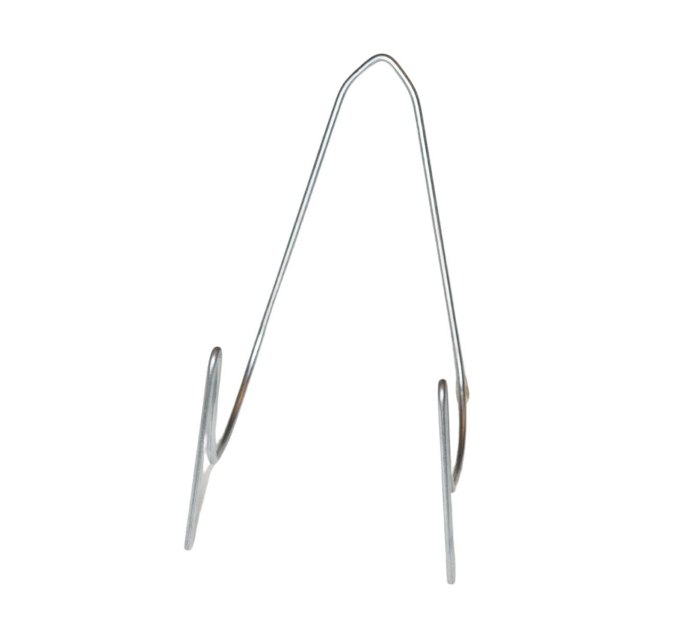 A unloader: long thick piece of metal bent in three places and rounded out made to hook onto the edge of a bucket.